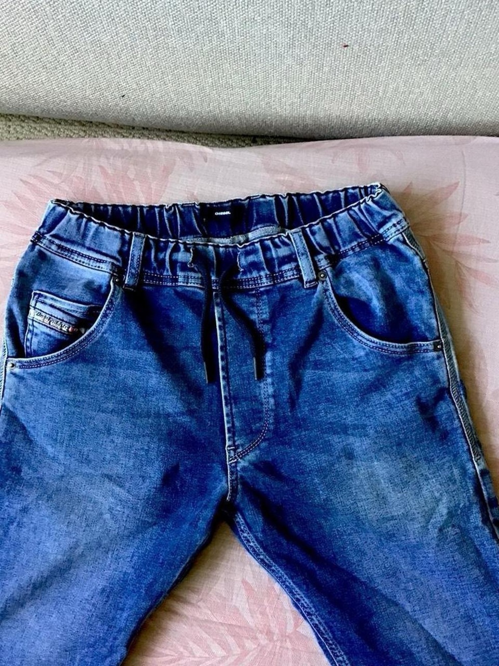 Diesel Boys Drawstring Denim Jean Shorts Size 16/XS